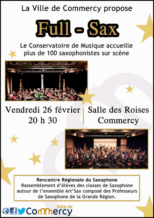 Affiche du concert salle des Roises a Commercy