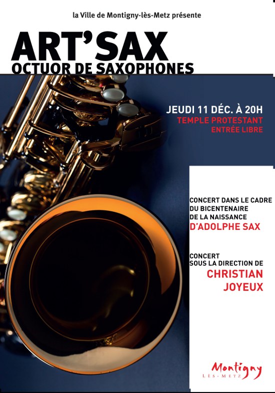 Affiche concert bicentenaire de la naissance d'adolphe sax