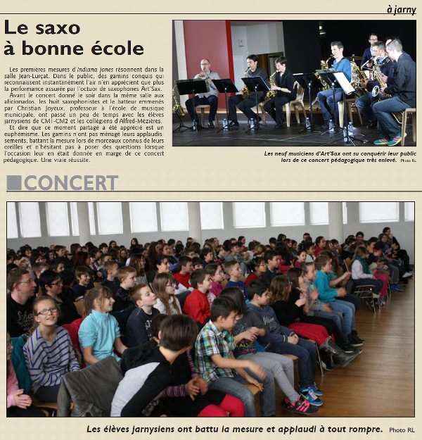 Concert pedagogique ecoles primaires et college