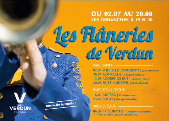 Affiche du concert a Verdun au parc de la Digue