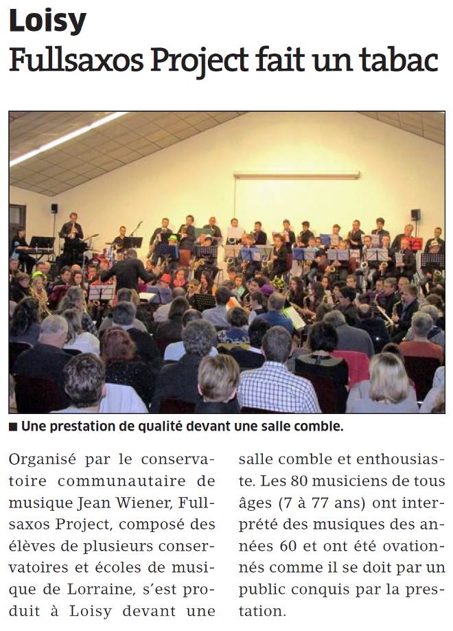 Fullsaxos fait un tabac, concert a Loisy