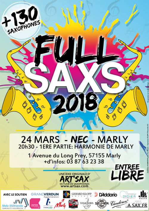 FullSaxs en concert au NEC de Marly (57) Plus de 130 saxophones sur scène