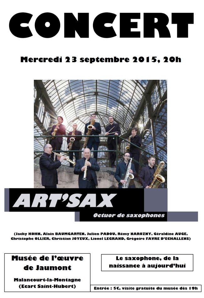 Art'Sax en concert a Jaumont le 23 septembre 2015 Heures musicales au musee de la pierre de Jaumont