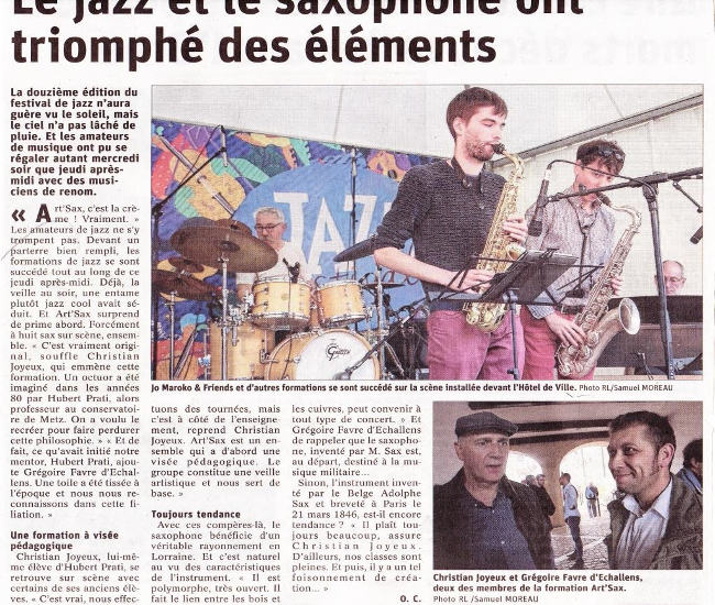 article de presse 2019 / festival jazz de Briey