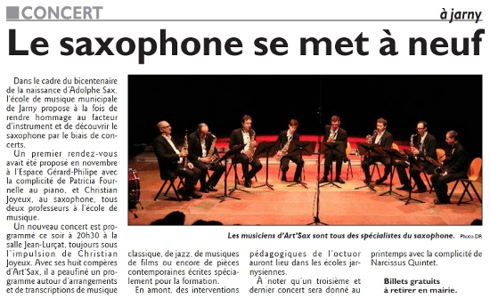 Article de presse republicain lorrain Promotion du concert a Jarny