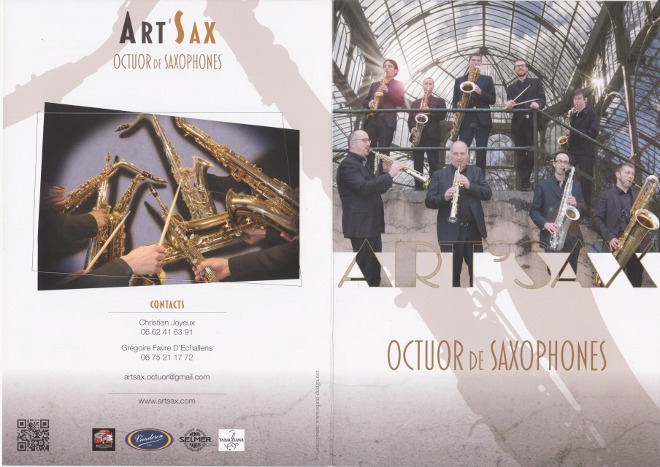 Contacter l'octuor de saxophones Plaquette Art'Sax